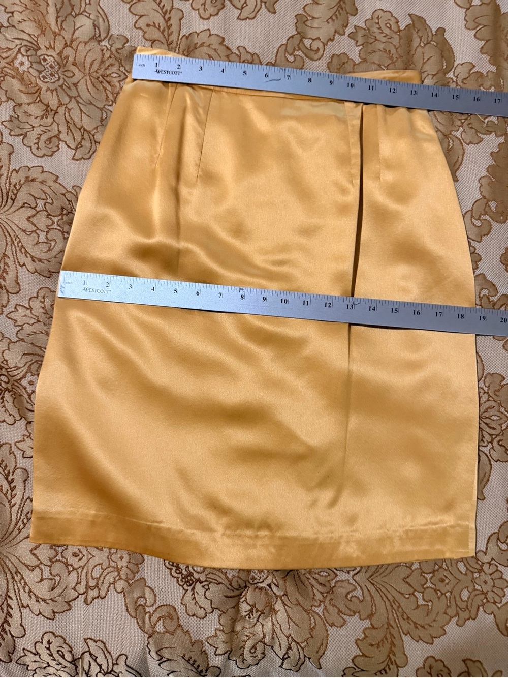 AKA New York Golden Silk Straight Skirt, Fully Lined, Back zip, Elegant! Sz 8 - Picture 14 of 15